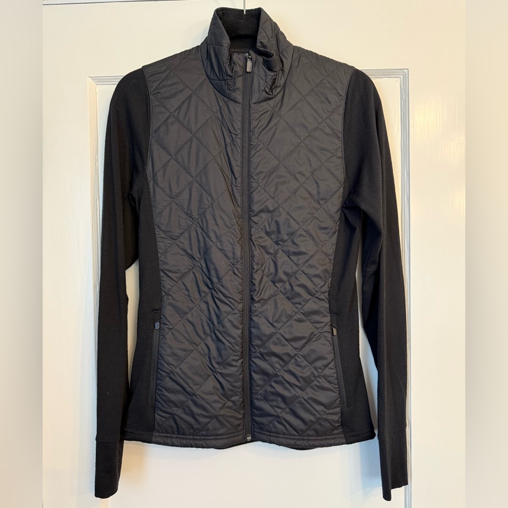 SOLD - Icebreaker Ellipse Merino Wool Full Zip Sweater Black Women’s Medium